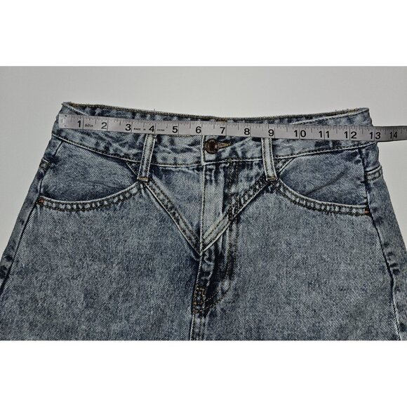 Stradivarius Stone Washed Denim Short Skirt Mini Jean USA Size 4 y2k - Picture 3 of 7
